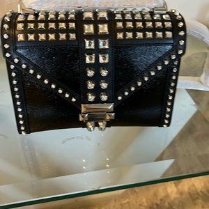 Michael kors black and rhinestone bag with shoulder strap